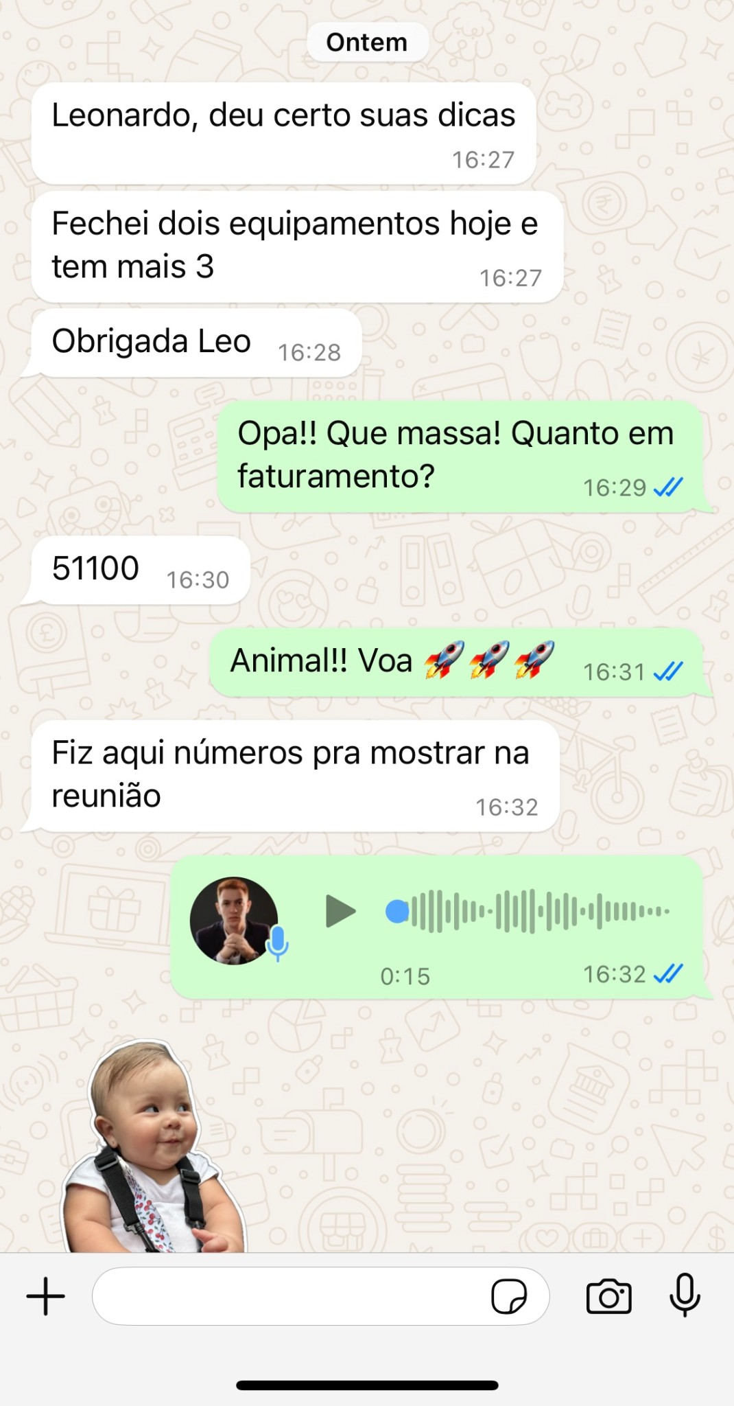 Depoimento WhatsApp - resultados e equipamentos